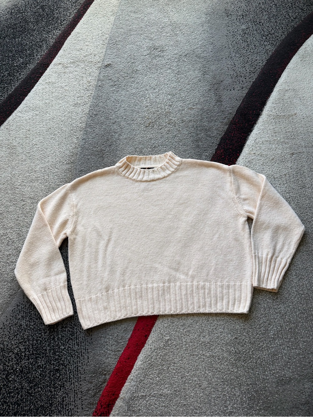 Quince Sandstone Beige Cotton Linen Relaxed Crew Sweater